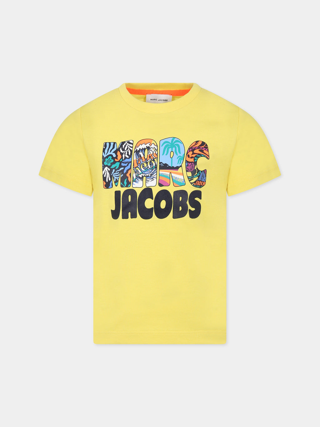 T-shirt jaune pour garçon avec imprimé logo